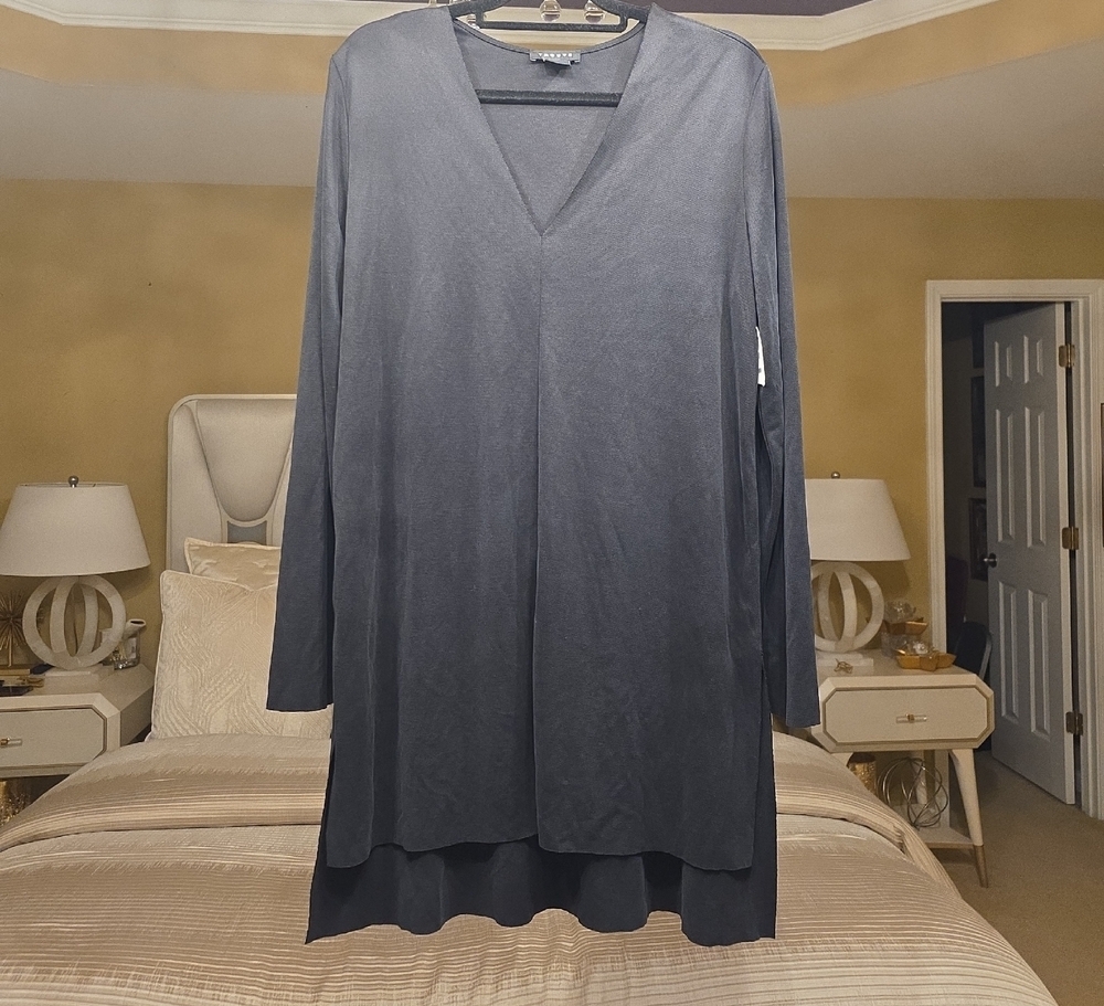 Trouve Charcoal Long Sleeve Dress Asymetrical
